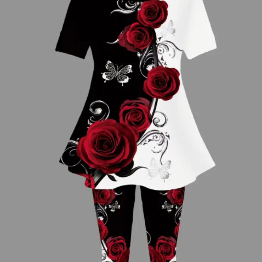 NEW! Rose & Butterfly Print 2-Piece Set – Size 6 (Medium) – NWT - Picture 3 of 13